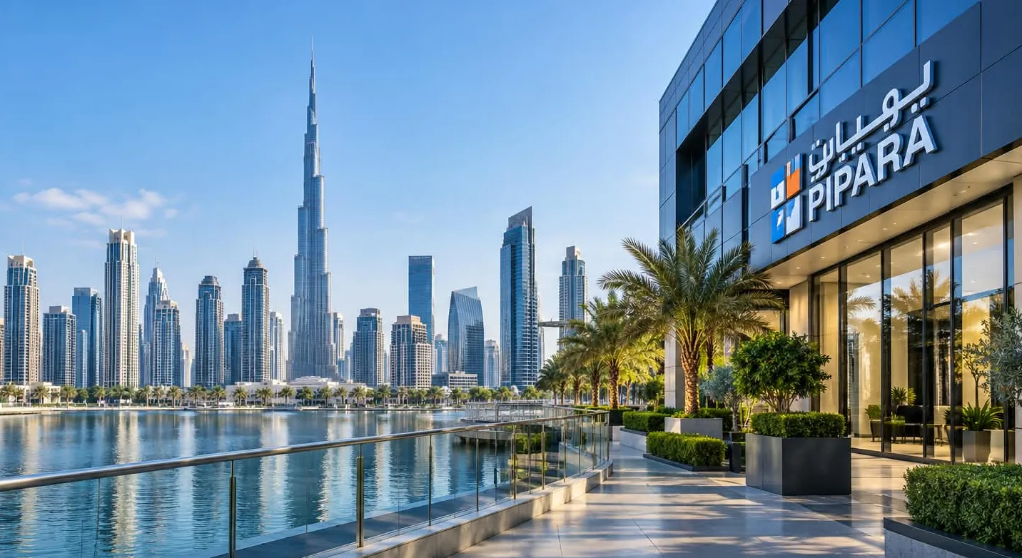 Pipara office overlooking the Dubai skyline