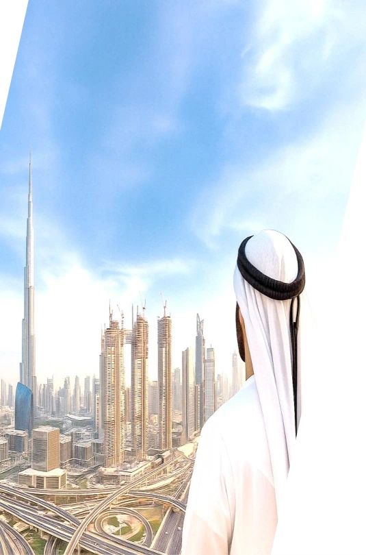 Looking out over the Dubai skyline